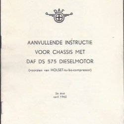 Aanvullende instructie voor chassis met DAF DS 575 Dieselmotor