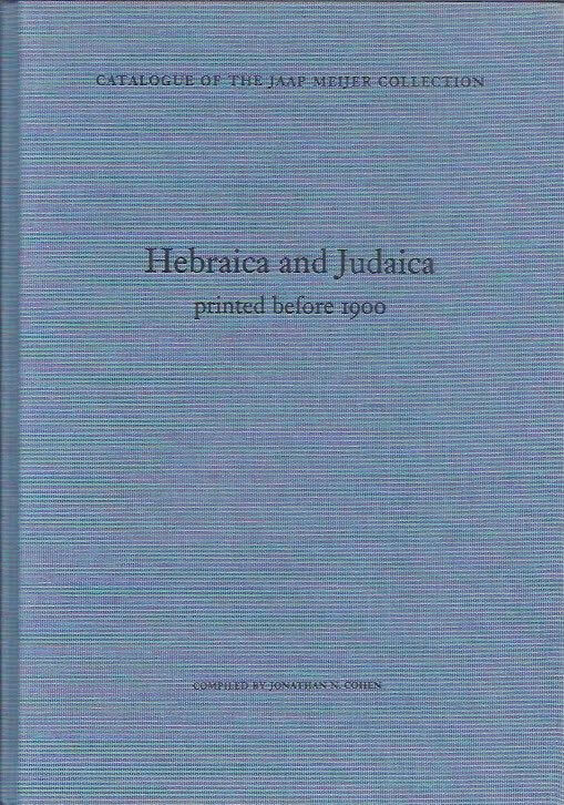 Hebraica and Judaica printed before 1900