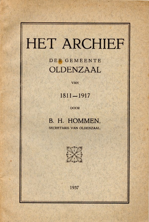 Het archief der gemeente Oldenzaal