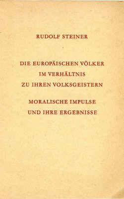 Die europäischen Völker im verhältnis zu ihren volksgeistern