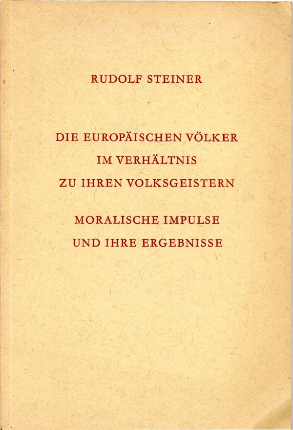 Die europäischen Völker im verhältnis zu ihren volksgeistern